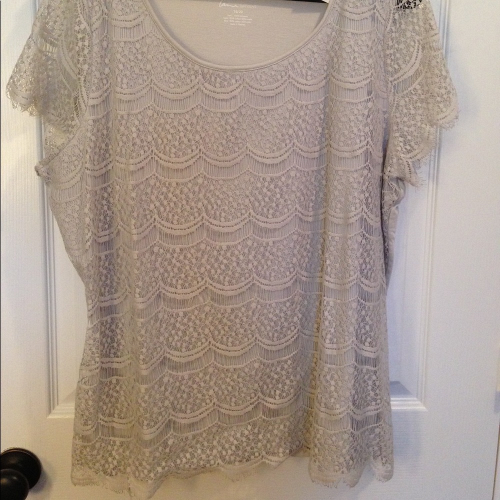Lane Bryant gray lace top